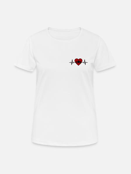 Gamer-Herz und pixelige Liebe - Frauen T-Shirt atmungsaktiv - Weiß