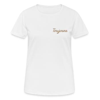 Toujours – Un design intemporel et romantique - T-shirt respirant Femme - blanc - Devant - AI Model Female 172 dark (172cm)