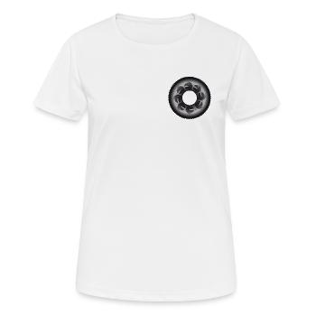 Pignon | Cercle - T-shirt respirant Femme - blanc - Devant - AI Model Female 172 dark (172cm)