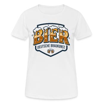 Bière, bière, consommation - T-shirt respirant Femme - blanc - Devant - AI Model Female 172 dark (172cm)