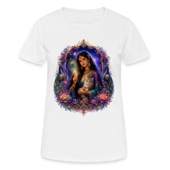 Mystische Katzenhüterin - Frauen T-Shirt atmungsaktiv - Weiß - Vorne - AI Model Female 172 dark (172cm)