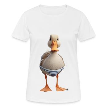 Canard nageur rayé - T-shirt respirant Femme - blanc - Devant - AI Model Female 172 dark (172cm)