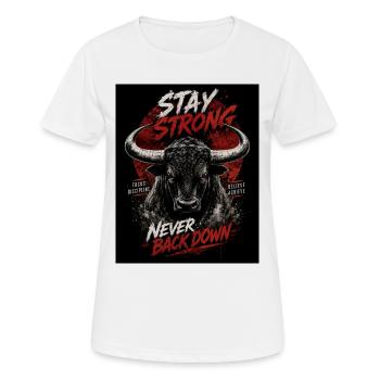 Fort Taureau Reste Fort - T-shirt respirant Femme - blanc - Devant - AI Model Female 172 dark (172cm)