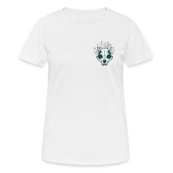 Fleurs de crâne, fleurs florales, botanique, fleurs ossées, - T-shirt respirant Femme - blanc - Devant - AI Model Female 172 dark (172cm)