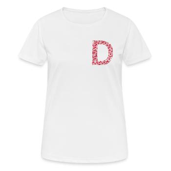 Lettre D - kiss tee shirt - T-shirt respirant Femme - blanc - Devant - AI Model Female 172 dark (172cm)