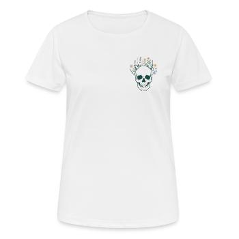 Crâne Crâne Botanique Fleurs Fleurs Mystiques - T-shirt respirant Femme - blanc - Devant - AI Model Female 172 dark (172cm)
