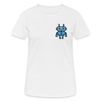 Pixel-Art-Roboter - Frauen T-Shirt atmungsaktiv - Weiß - Vorne - AI Model Female 172 dark (172cm)