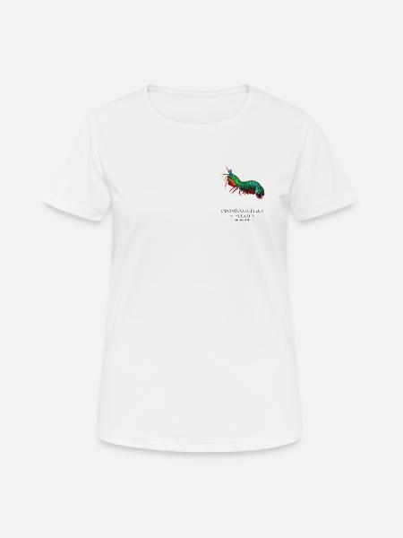 Pfauen-Gottanbeterin-Garnelen-Illustration - Frauen T-Shirt atmungsaktiv - Weiß