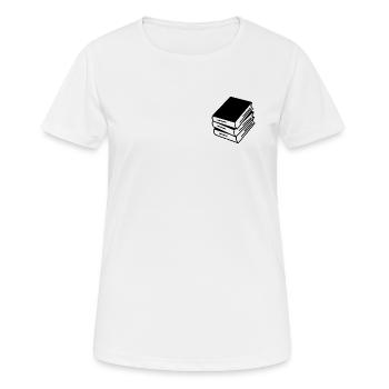 Pile de livres - T-shirt respirant Femme - blanc - Devant - AI Model Female 172 dark (172cm)