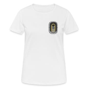 Tube derrière la vitre - T-shirt respirant Femme - blanc - Devant - AI Model Female 172 dark (172cm)