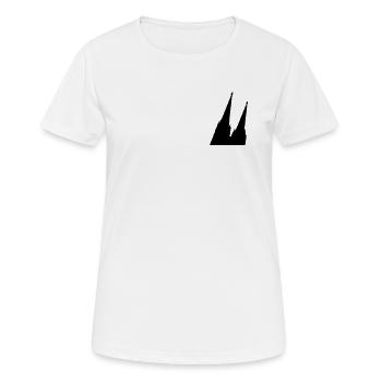 Schräger Kölner Dom in Köln - Frauen T-Shirt atmungsaktiv - Weiß - Vorne - AI Model Female 172 dark (172cm)