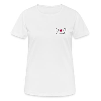 Cœur rouge sur fond noir - T-shirt respirant Femme - blanc - Devant - AI Model Female 172 dark (172cm)