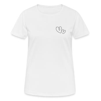 Double Hearts Line Art – Motif d’amour simple - T-shirt respirant Femme - blanc - Devant - AI Model Female 172 dark (172cm)
