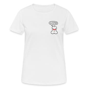 funny Junior luvya emoticon - Women's Breathable T-Shirt - white - Front - AI Model Female 172 dark (172cm)