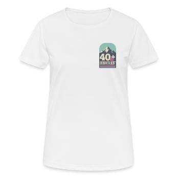 40+ und bergverliebt (mint-pink) - Frauen T-Shirt atmungsaktiv - Weiß - Vorne - AI Model Female 172 dark (172cm)