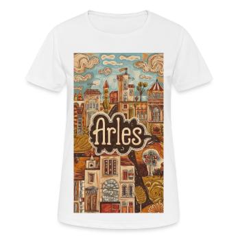 Arles Stadtbild Traumlandschaft - Frauen T-Shirt atmungsaktiv - Weiß - Vorne - AI Model Female 172 dark (172cm)