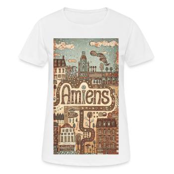Amiens Paysage urbain Whimsy - T-shirt respirant Femme - blanc - Devant - AI Model Female 172 dark (172cm)