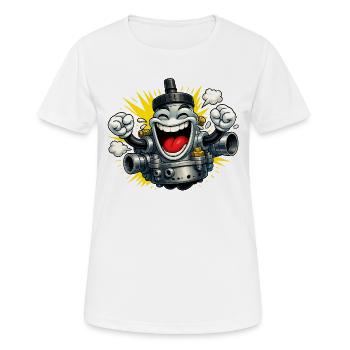 Divertissement en scooter à carburateur - T-shirt respirant Femme - blanc - Devant - AI Model Female 172 dark (172cm)