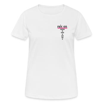 Chiffres Français 1997 Anniversaire - T-shirt respirant Femme - blanc - Devant - AI Model Female 172 dark (172cm)