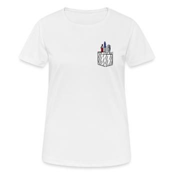 Kugelschreiber immer dabei - Frauen T-Shirt atmungsaktiv - Weiß - Vorne - AI Model Female 172 dark (172cm)