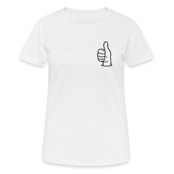 Pouce levé - T-shirt respirant Femme - blanc - Devant - AI Model Female 172 dark (172cm)