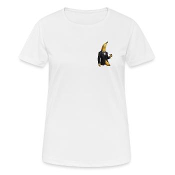 Banane élégante avec smoking et monocle - T-shirt respirant Femme - blanc - Devant - AI Model Female 172 dark (172cm)