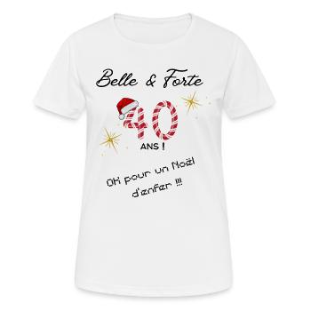 Joyeux_noel_40ans - Women's Breathable T-Shirt - white - Front - AI Model Female 172 dark (172cm)