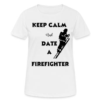 Date pompier humour - T-shirt respirant Femme - blanc - Devant - AI Model Female 172 dark (172cm)