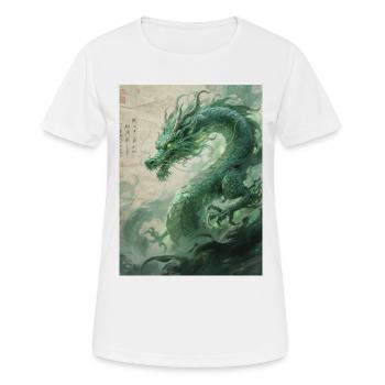 Le Gardien d'Émeraude : Qinglong - Force Éternelle - T-shirt respirant Femme - blanc - Devant - AI Model Female 172 dark (172cm)