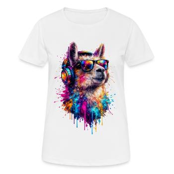 Lama Pop Art - Frauen T-Shirt atmungsaktiv - Weiß - Vorne - AI Model Female 172 dark (172cm)