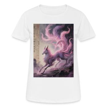 Les Feux Follets : Renard à Neuf Queues – Songe - T-shirt respirant Femme - blanc - Devant - AI Model Female 172 dark (172cm)