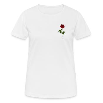 Rose Rouge tige verte - T-shirt respirant Femme - blanc - Devant - AI Model Female 172 dark (172cm)