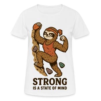 Strong Is a State of Mind – Boulder Faultier Frau - Frauen T-Shirt atmungsaktiv - Weiß - Vorne - AI Model Female 172 dark (172cm)