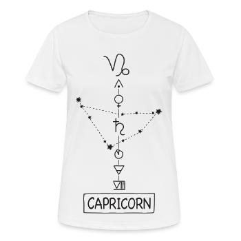 Capricorne - Zodiaque Capricorne - Noir - T-shirt respirant Femme - blanc - Devant - AI Model Female 172 dark (172cm)