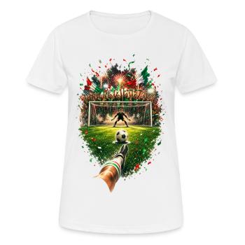 Célébration du but italien dans le stade - T-shirt respirant Femme - blanc - Devant - AI Model Female 172 dark (172cm)
