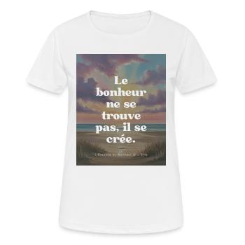 "Schaffe dein Glück" - Frauen T-Shirt atmungsaktiv - Weiß - Vorne - AI Model Female 172 dark (172cm)