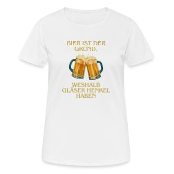 Lustiges Bier Spruch T-Shirt Bier & Henkel - Frauen T-Shirt atmungsaktiv - Weiß - Vorne - AI Model Female 172 dark (172cm)