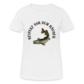 Chemise Pike – Respect du prédateur - T-shirt respirant Femme - blanc - Devant - AI Model Female 172 dark (172cm)