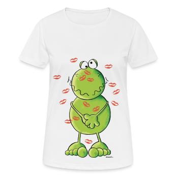 Kiss Me Grenouille - T-shirt respirant Femme - blanc - Devant - AI Model Female 172 dark (172cm)