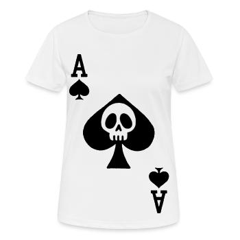 skull and ace of spades - Women's Breathable T-Shirt - white - Front - AI Model Female 172 dark (172cm)