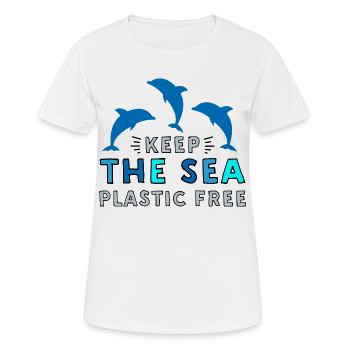 Umweltverschmutzung im Meer - Frauen T-Shirt atmungsaktiv - Weiß - Vorne - AI Model Female 172 dark (172cm)