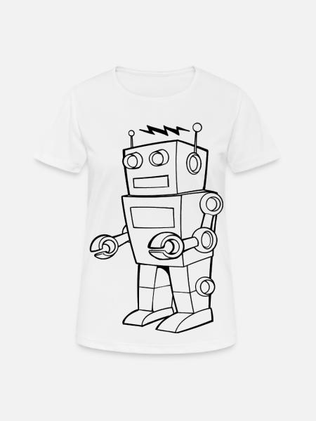 Robot Vintage Sketch Design - Women's Breathable T-Shirt - white