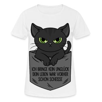 I Bring No Bad Luck Black Cat Breast Bag - Women's Breathable T-Shirt - white - Front - AI Model Female 172 dark (172cm)