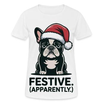 Ambiance festive de chat sombre et sombre de Noël - T-shirt respirant Femme - blanc - Devant - AI Model Female 172 dark (172cm)