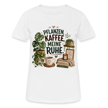 Plantes - Café - Tranquillité - T-shirt respirant Femme - blanc - Devant - AI Model Female 172 dark (172cm)