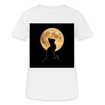 Wolfssilhouette unter Vollmond - Frauen T-Shirt atmungsaktiv - Weiß - Vorne - AI Model Female 172 dark (172cm)