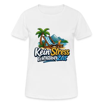 Kein Stress Ich Habe Zeit - Frauen T-Shirt atmungsaktiv - Weiß - Vorne - AI Model Female 172 dark (172cm)
