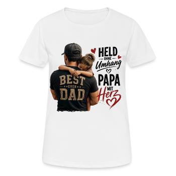 Best Dad Ever Herzumarmung - Frauen T-Shirt atmungsaktiv - Weiß - Vorne - AI Model Female 172 dark (172cm)