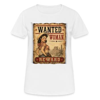 wanted_woman - Women's Breathable T-Shirt - white - Front - AI Model Female 172 dark (172cm)