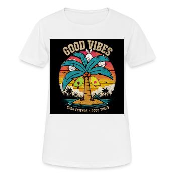 Gute Vibes Palmeninsel Freunde - T-shirt respirant Femme - blanc - Devant - AI Model Female 172 dark (172cm)